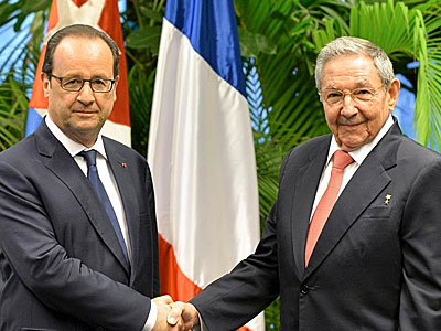 Рауль Кастро и Франсуа Олланд