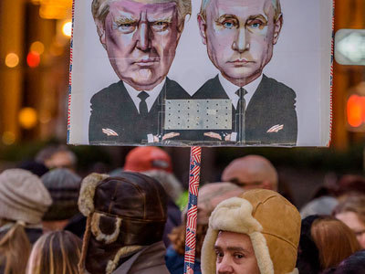 Путин, Трамп, протест
